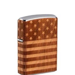 Zippo Brown Brass Woodchuck Usa American Flag Wrap Windproof Pocket Lighter-image-31