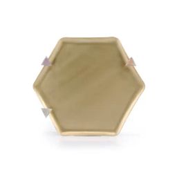 Home4U Uni 3 Stone Gold Brass Tray image 2