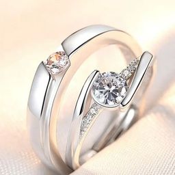 MEENAZ Set Of 2 Silver-Plated Adjustable Finger Rings-image-34