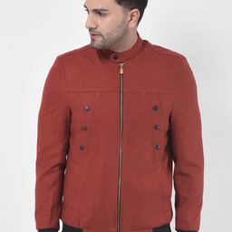 LUXURAZI Men Red Solid Bomber-image-59