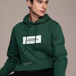French Connection Brand Logo Printed Hooded Sweatshirt-image-4