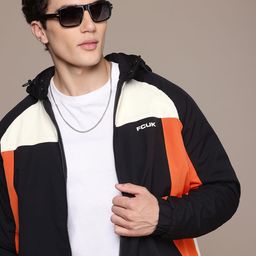 FCUK Men Colourblocked Hooded Padded Jacket-picture-34