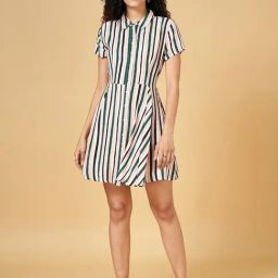 People by Pantaloons Multicolored Striped A-Line Dress-image-7