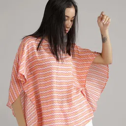 IDK Women Peach-Colored Striped Kaftan Top-picture-19