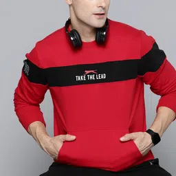 Slazenger Striped Brand Logo Print Detail Pullover Sweatshirt-picture-57