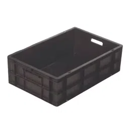 SALH 44 L Black Plastic Crate 600 × 400 × 225 mm, SIE 600400220 - 45-17