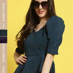 Fabflee Pack Of 2 Regular Peplum Top-image-115