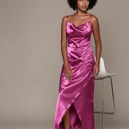 bebe Future Glam Cowl Neck Satin Maxi Dress-picture-37