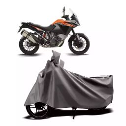 Auto Pearl Two Wheeler Cover with Bag for KTM 1050 Adventure, Silver-image-44