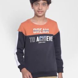 Crimsoune Club Kids Orange & Black Graphic Print Full Sleeves Sweatshirt-picture-38