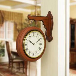CHRONIKLE Brown Wood Analog Double Sided Hanging Wall Clock-29