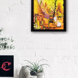 eCraftIndia Multicoloured Village View UV Wall Art-image-63