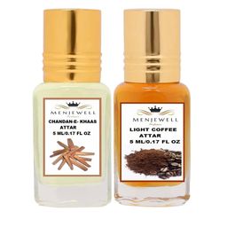 Menjewell Set Of 2 Chandan-E-Khaas & Light Coffee Attars 10ml-13