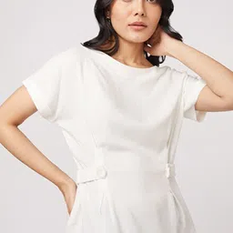 NOT SO PINK Cream-Coloured Extended Sleeves Peplum Top-picture-10