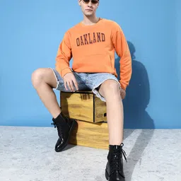 DILLINGER Men Typography Oversized Fleece Sweatshirt-picture-23