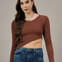 R.Code by The Roadster Life Co. Ribbed Fitted Crop Top-image-97
