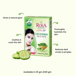 ROSA Pack of 3 Cucumber Face Pack To Remove Dark Circle - 100g image 4