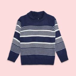 Pantaloons Junior Blue & White Striped Full Sleeves Sweater-picture-34