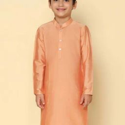 KISAH Kids Coral Cotton Regular Fit Full Sleeves Kurta-image-22