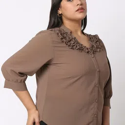 Curves by MISH Women Ruffles Casual Shirt-picture-15