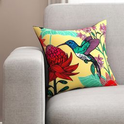 SEJ by Nisha Gupta Yellow Set of Single Abstract Square Cushion Covers-picture-42