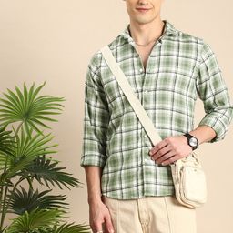 Mast & Harbour Checked & Textured Casual Shirt-image-79