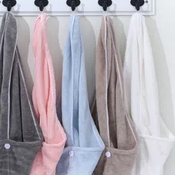 Fezora Peach & Black 5 Pieces Cotton 500 GSM Hair Towel-image-52