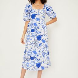 max Abstract A-Line Square Neck Dress-image-21