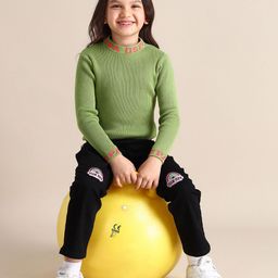 U.S. Polo Assn. Kids Girls Pure Cotton Ribbed Pullover-picture-0