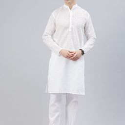Majestic Man Men Geometric Embroidered Kurta-picture-48