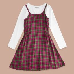 Pantaloons Junior Multicolor Cotton Chequered Full Sleeves Dress-image-54