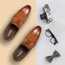 Metro Men Textured Leather Formal Derbys-image-84