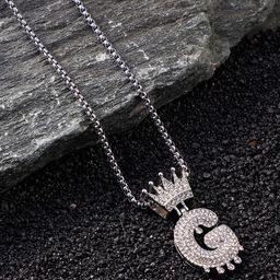 French Accent Men Silver-Plated Alphabet-G Pendants with Chains-image-93