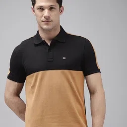 Arrow Colourblocked Polo Collar T-shirt-image-62