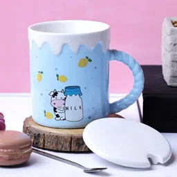 A Vintage Affair- Home Decor Blue & White Printed Ceramic Mugs Set-46
