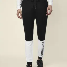 Ajile by Pantaloons Black & Grey Slim Fit Colour Block Joggers-image-77
