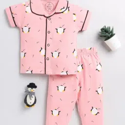 Clt.s Kids Pink Printed Shirt with Pyjamas-image-64