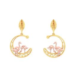 P.C. Chandra Jewellers 22k Gold Rose Swans
 Dangler Earrings-picture-34