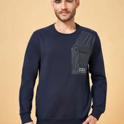 Urban Ranger by Pantaloons Navy Blue Regular Fit Printed Sweatshirt-47