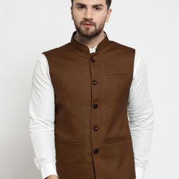 TREEMODA Men Brown Nehru Jacket-image-44
