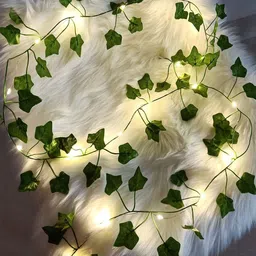 Decorcity Set of 2 Green Plant Leaf Garland Vine LED Lights-picture-14