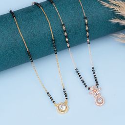 Zeraki Jewels Gold-Plated Artificial Stones and Beads Mangalsutra-image-80