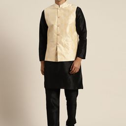 SOJANYA Mandarin Collar Regular Kurta With Churidar & With Nehru Jacket image 1