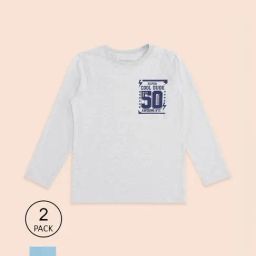 Pantaloons Junior Blue & Grey Cotton Printed Full Sleeves T-Shirt (Pack of 2)-image-26