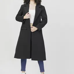 HOUSE OF S Single-Breasted Long Overcoat-image-25
