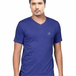 Bumchums Men Moisture Wicking Solid V-Neck Cotton T-shirt-image-13