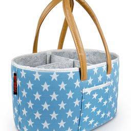 Hippo Diaper Caddy Bag Starred  XL - Blue-image-4