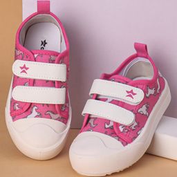 Cute Walk by Babyhug Casual Shoes With Velcro Closure Horse Print- Pink-image-14
