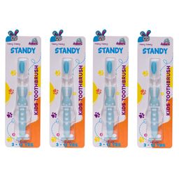 Adore Standy Kids Toothbrush With Safety Case Pack of 4 - Blue-4