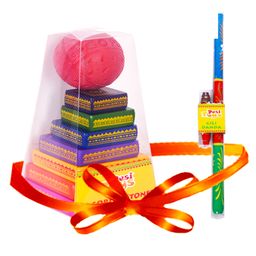 Desi Toys Seven Stones Game & Gilli Danda Combo - Multicolor-25